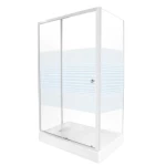 Shower Cabin with Rectangular Shower Tray, Width 120 cm, Length 80 cm, Height 185 cm | Aldossary Company