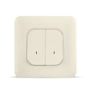 Double Pole Switch 20Amp 2 Gang with LED Indicator, Beige, 7x7cm | Spectra