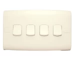 مفتاح كهرباء رباعى دركسيون 10 امبير ألف كلاسيك ماركه الفنار  مقاس 14×7 سم لون ابيض 