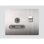 فيش مفرد إنجليزي ارت دي ان اي E62، لون ستيل فضي، 13 أمبير، مقاس 7×7 سم