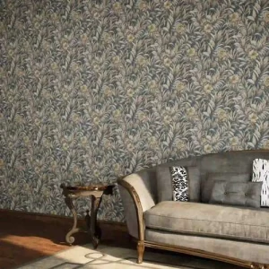 Leaf-patterned Design Wallpaper 10 mx50 cm, Dark Green | GF62069