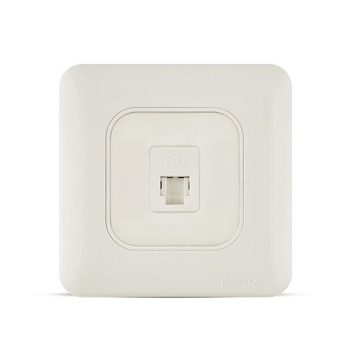 فيش RJ11 مع شتر 6P6C مفرد، 7×7 سم، لون أبيض | Spectra