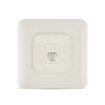 فيش تليفون مفرد نظام امريكى جاك 3 خط، لون ابيض، 7×7 سم | سبكترا 