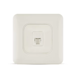 فيش RJ11 مع شتر 6P6C مفرد، 7×7 سم، لون أبيض | Spectra