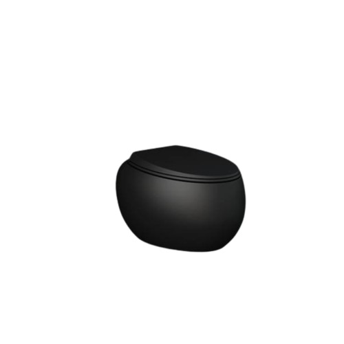 Wall Mounted Ceramic Toilet 53x40 cm, Matte Black | Al Muhaidib Sanitary and Ceramic