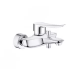 Shower Mixer With Flexible Shower Headset and a Hose, Chrome Color