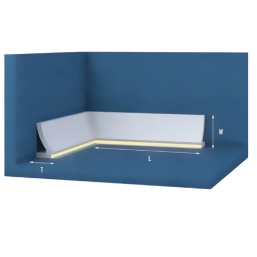 Foam Cyclo Interior Skirting White Color Size 15 cm | Luxury line