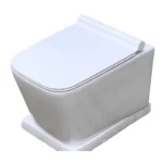 White Wall Mounted Toilet, Size 18 cm, Square Shape 