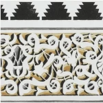 ورق جداري بلجيكي لون ذهبي تصميم شرقي، مقاس 500 سم×25.5 سم