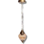 معلق سقفي نحاسي، سلك بطول 60 سم، طول القطعة 15 سم، عرض 13 سم