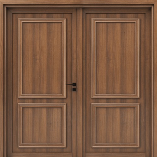 Double Wooden Entrance Door Premium 220×235 cm Brown, Thickness 6 cm | EX02