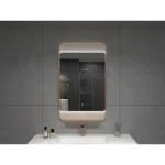 مرآة مستطيلة سيلفر مع إضاءة باللمس، مقاس 60 × 100 سم، لون فضي