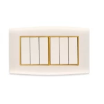 مفتاح كهرباء سداسي دريكسون 10 امبير أمنية الفنار مقاس 14×7 سم اللون ذهبى بحلقة ذهبى