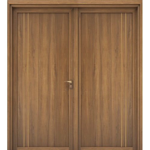 Premium Double Wooden Entrance Door 220 × 235 cm Brown, Model GM02 | 