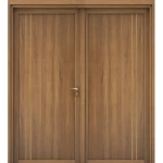 Premium Double Wooden Entrance Door, Size 220 × 235 cm, Brown Color, Model GM02