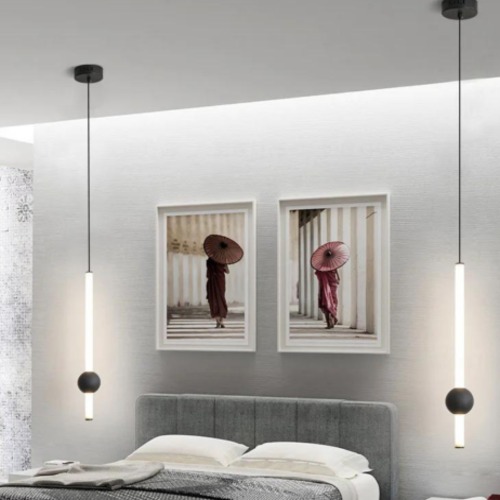 Double Ceiling Hanging Light 50x10 cm, Black, 100 cm Wire | Matkel Store