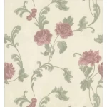 Floral wallpaper, light beige color, length 10 m, width 0.73 m, model 56909  