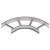 Aluminum Ladder Cable Tray Horizontal Elbow (OF), 110mm Side, 600mm Width, 41×21mm Channels, Flange Width 32mm | BAHRA