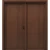 باب مزدوج بريميوم مصنوع من الخشب الطبيعي للمداخل، بني غامق، مقاس 220 × 235 سم، سمك 6 سم، موديل TR17