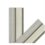 Ribbed decorative wood alternative, length 290 x width 12 cm, light beige color