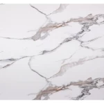 Marble substitute for entrances, White with brown veins color, Size 3 m x 122 cm, Rectangle