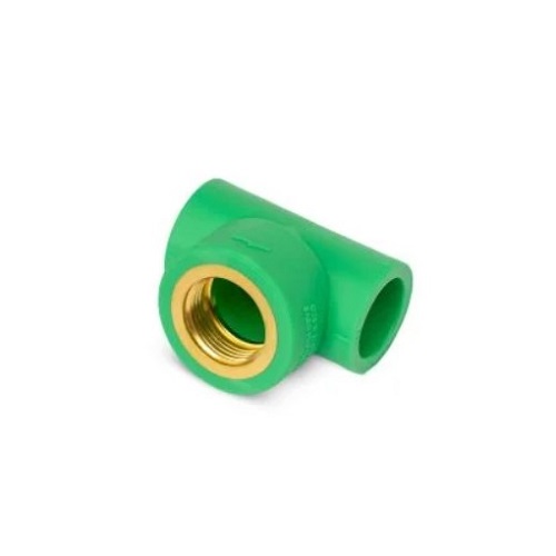 Plastic PPR Female Threaded Tee Diameter 32mmx3/4 inch, Green Color | Al-Manar Pipes Factory