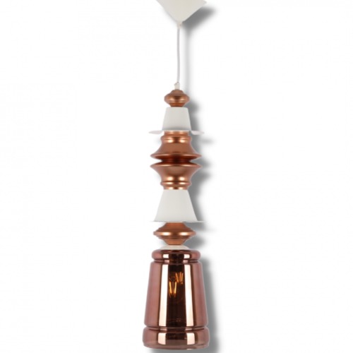 Ceiling Glass Pendant Bronze - White, 60x15 cm, 80 cm Wire | Matkel Store