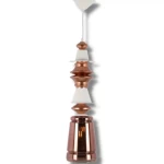 Ceiling Glass Pendant Bronze - White, Dimensions 60x15 cm, 80 cm Wire