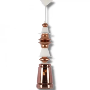 Ceiling Glass Pendant Bronze - White, 60x15 cm, 80 cm Wire | Matkel Store