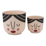 Fiber Cement Plant Planter, Size 16×17.5×17.5 cm, Round Shape, Beige Color