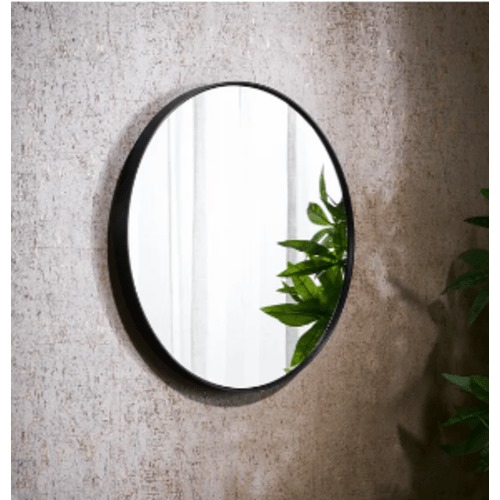 مرايا جدار دائرية مقاس 60×60×4 سم، لون أسود | شركة ابيات