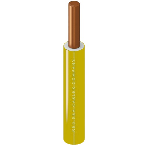 6mm Solid Copper Electric Wire 450/750V PVC 70°C Insulated Yellow 100 Yards | Red Sea Cables