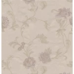 Floral wallpaper, pale beige color, length 10 m, width 0.73 m, model 56907  