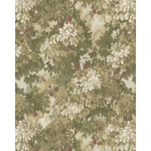 Italian Wallpaper Floral Design Beige with Green, Size 10m x 1.06m, Model 81691 | Balbaid Decor Company