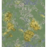 Italian wall decoration, size 10m x 0.73m, green color, model 24025