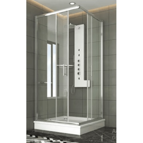 Glass Shower Cabin with Square Shower Tray 100×100 cm, Clear Glass | Abyat Company