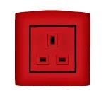 فيش كهرباء مفرد 13 أمبير  الفنار موديل أمنية المقاس  7x7 اللون احمر بحلقة سوداء