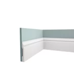 White PU Foam Decorative Skirting, 2.44 m Length, 7 cm Height, 2 cm Thickness | Zakharef Company