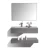 Gray White Artificial Marble Bathroom Sink Ceramic Two Basins With LED Mirrors, Size 100 cm