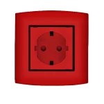 فيش شوكو  مع سدادات حماية 16 أمبير الفنار موديل أمنية المقاس  7x7 اللون احمر بحلقة سوداء