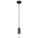 modern ceiling pendant, black color, dimensions 55x55x96 mm