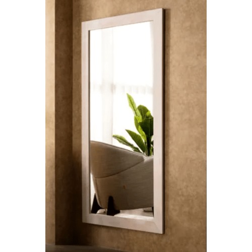 مرايا جدار مقاس 160×80×2 سم، لون أبيض، تصميم غلامور | شركة ابيات