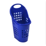 HDPE Plastic Shopping cart with wheels, Size 82x40x45 cm, blue color, Product Code QO8IM