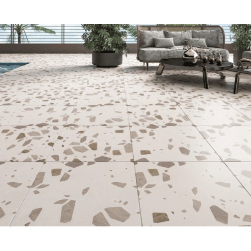 Outdoor Ceramic Floor Tiles 15 mm Thick, Size 50x50 cm, Beige, Broody Model | Abyat Company