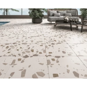 Outdoor Ceramic Floor Tiles 15 mm Thick, Size 50x50 cm, Beige, Broody Model | Abyat Company