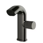 Short Automatic Washbasin Tap, Grey Color