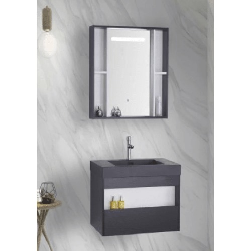 Marble Surface Ceramic Hand Washbasin 80 cm with Wooden Cabinet | Al Muhaidib Sanitary and Ceramic
