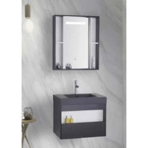 Marble Surface Ceramic Hand Washbasin 80 cm with Wooden Cabinet | Al Muhaidib Sanitary and Ceramic