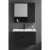 Hand washbasin With Wooden Cabinet And Pharmacy With Mirror Size 80 cm, Dark Grey Color