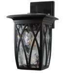 Outdoor Wall Mounted Hanging Lantern, Black Color, Dimensions 28x16 cm